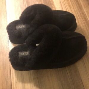 black platform ugg slippers